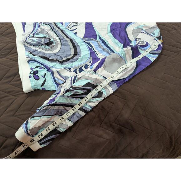 Whimsical artsy purple tones Terry Lewis VINTAGE silk blouse size Large - Picture 7 of 8